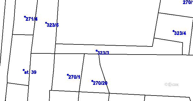 Parcela st. 323/3 v KÚ Černěves, Katastrální mapa