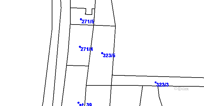 Parcela st. 323/5 v KÚ Černěves, Katastrální mapa