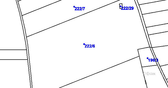 Parcela st. 222/6 v KÚ Černěves, Katastrální mapa