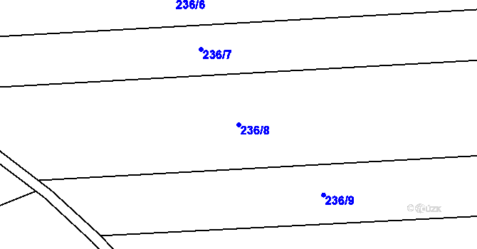 Parcela st. 236/8 v KÚ Černěves, Katastrální mapa