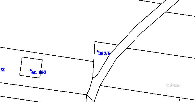 Parcela st. 382/5 v KÚ Černěves, Katastrální mapa