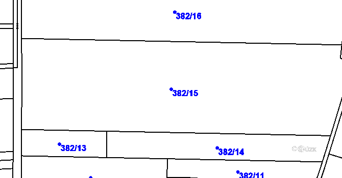 Parcela st. 382/15 v KÚ Černěves, Katastrální mapa