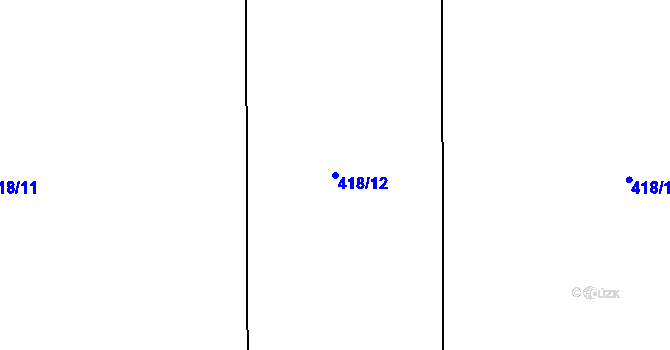 Parcela st. 418/12 v KÚ Černěves, Katastrální mapa