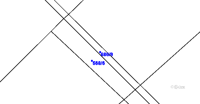Parcela st. 686/9 v KÚ Černěves, Katastrální mapa