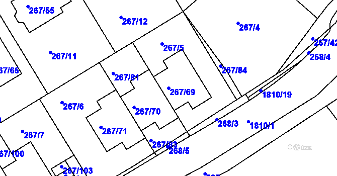 Parcela st. 267/69 v KÚ Černice, Katastrální mapa