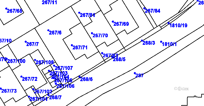 Parcela st. 267/83 v KÚ Černice, Katastrální mapa