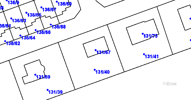 Parcela st. 131/67 v KÚ Černice, Katastrální mapa