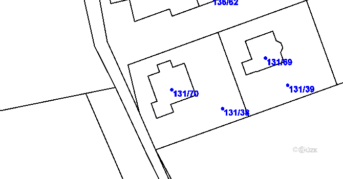 Parcela st. 131/70 v KÚ Černice, Katastrální mapa