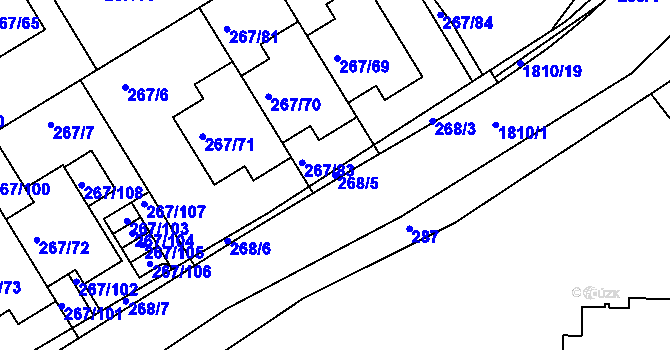 Parcela st. 268/5 v KÚ Černice, Katastrální mapa