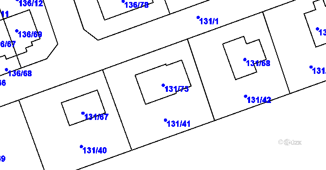 Parcela st. 131/73 v KÚ Černice, Katastrální mapa