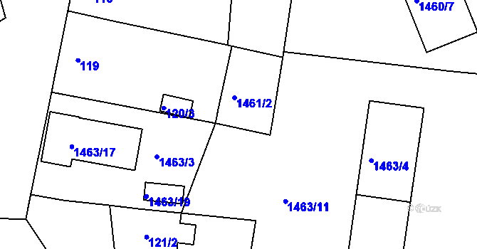 Parcela st. 120/2 v KÚ Černice, Katastrální mapa