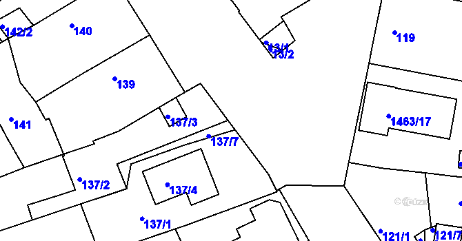 Parcela st. 137/6 v KÚ Černice, Katastrální mapa