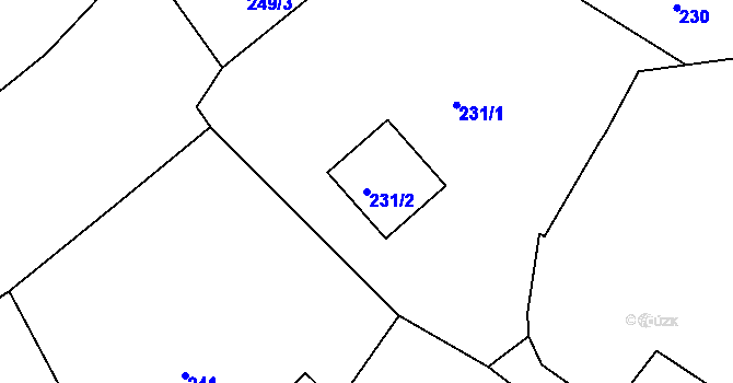 Parcela st. 231/2 v KÚ Černice, Katastrální mapa