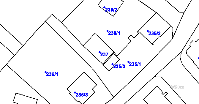 Parcela st. 237 v KÚ Černice, Katastrální mapa