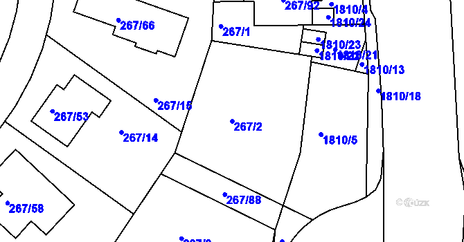Parcela st. 267/2 v KÚ Černice, Katastrální mapa