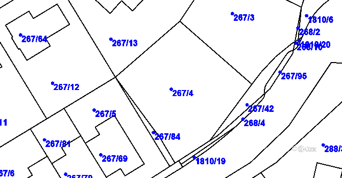 Parcela st. 267/4 v KÚ Černice, Katastrální mapa