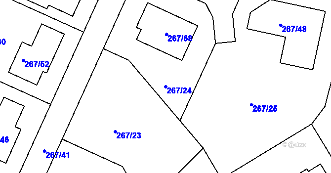 Parcela st. 267/24 v KÚ Černice, Katastrální mapa