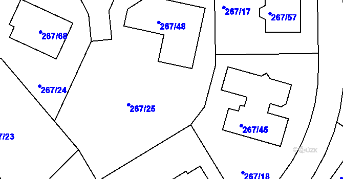 Parcela st. 267/26 v KÚ Černice, Katastrální mapa