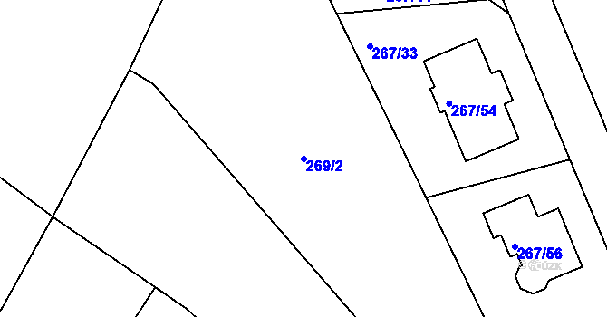 Parcela st. 269/2 v KÚ Černice, Katastrální mapa