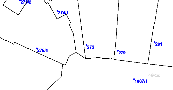 Parcela st. 272 v KÚ Černice, Katastrální mapa