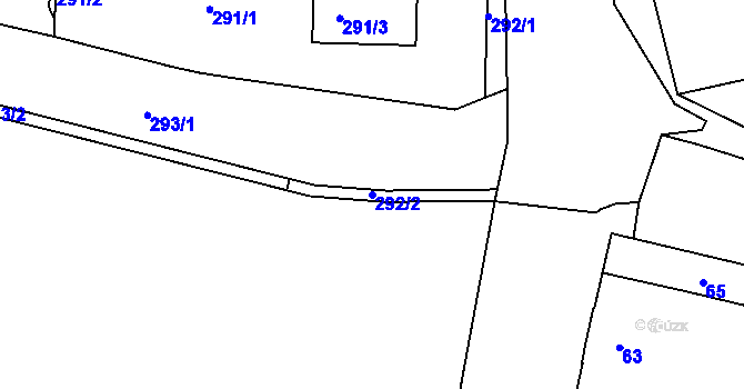 Parcela st. 292/2 v KÚ Černice, Katastrální mapa