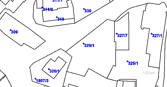 Parcela st. 329/1 v KÚ Černice, Katastrální mapa
