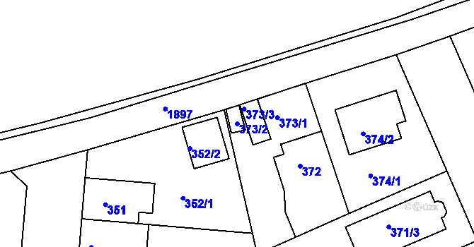 Parcela st. 373/2 v KÚ Černice, Katastrální mapa