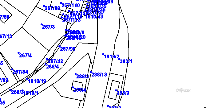 Parcela st. 1918/2 v KÚ Černice, Katastrální mapa