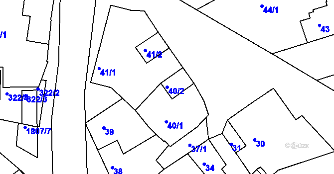 Parcela st. 40/2 v KÚ Černice, Katastrální mapa