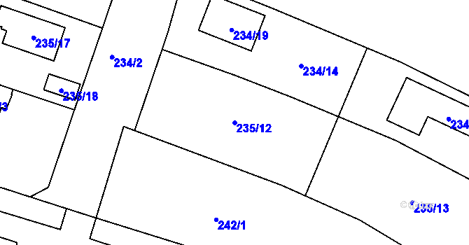 Parcela st. 235/12 v KÚ Radobyčice, Katastrální mapa