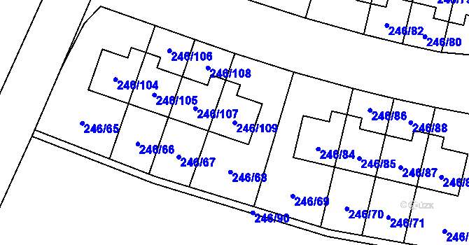 Parcela st. 246/109 v KÚ Radobyčice, Katastrální mapa