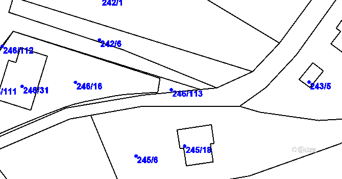 Parcela st. 246/113 v KÚ Radobyčice, Katastrální mapa
