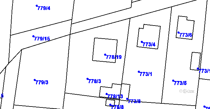 Parcela st. 778/19 v KÚ Radobyčice, Katastrální mapa
