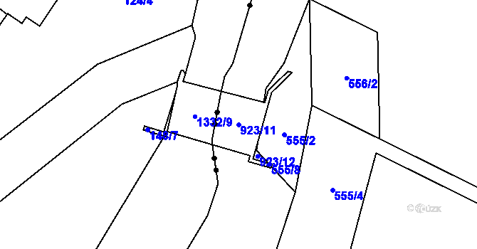 Parcela st. 923/11 v KÚ Radobyčice, Katastrální mapa