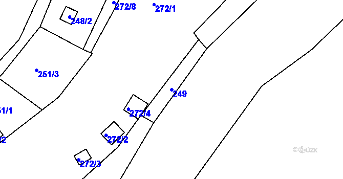 Parcela st. 249 v KÚ Radobyčice, Katastrální mapa