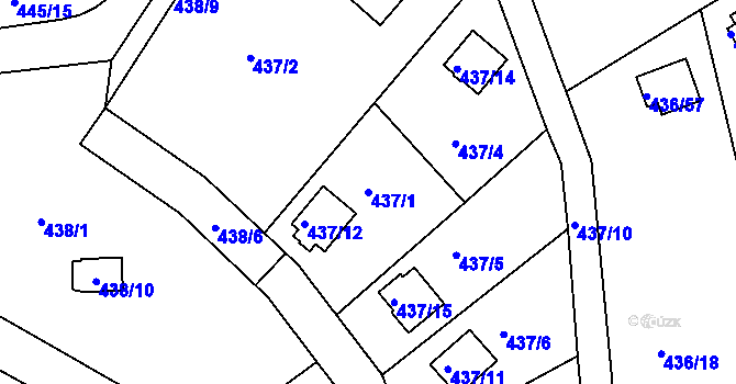Parcela st. 437/1 v KÚ Radobyčice, Katastrální mapa
