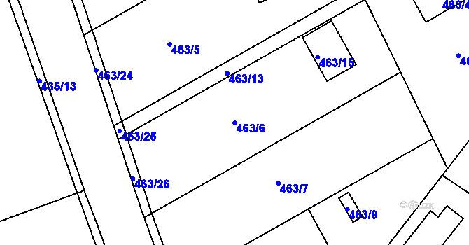 Parcela st. 463/6 v KÚ Radobyčice, Katastrální mapa