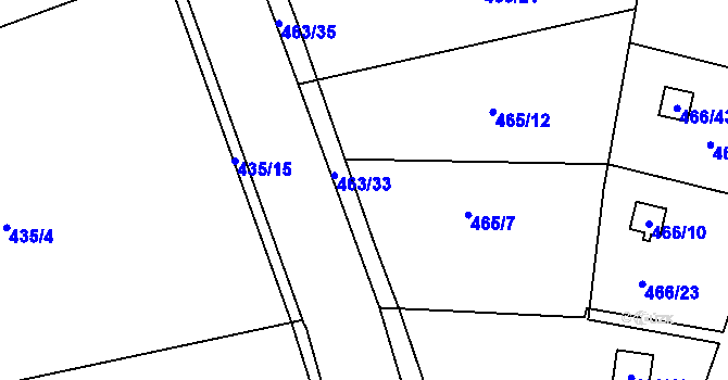 Parcela st. 463/11 v KÚ Radobyčice, Katastrální mapa