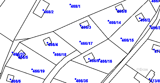 Parcela st. 466/17 v KÚ Radobyčice, Katastrální mapa