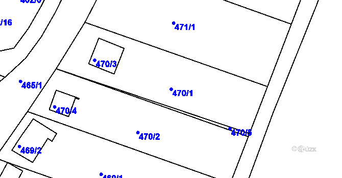 Parcela st. 470/1 v KÚ Radobyčice, Katastrální mapa