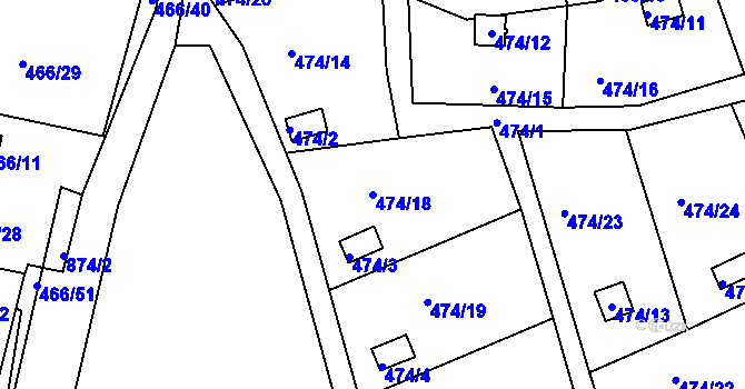 Parcela st. 474/18 v KÚ Radobyčice, Katastrální mapa