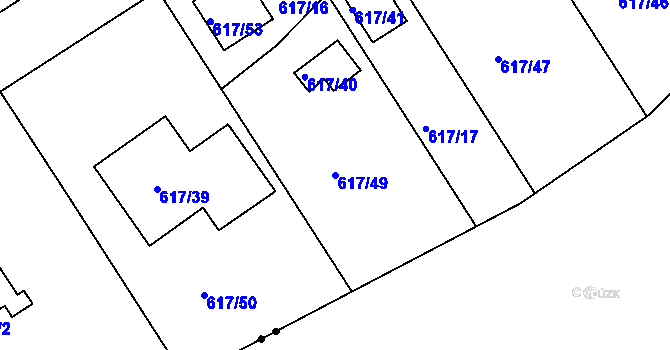 Parcela st. 617/49 v KÚ Radobyčice, Katastrální mapa