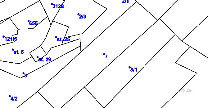 Parcela st. 7 v KÚ Černíč, Katastrální mapa