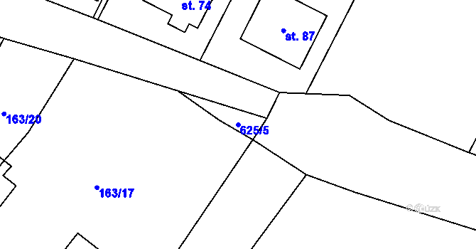 Parcela st. 625/5 v KÚ Černíč, Katastrální mapa