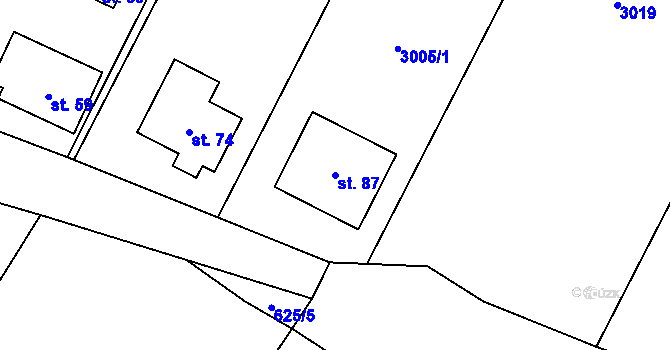 Parcela st. 87 v KÚ Černíč, Katastrální mapa