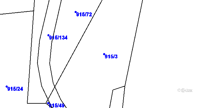 Parcela st. 915/3 v KÚ Černičí, Katastrální mapa