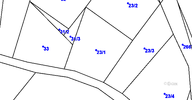 Parcela st. 23/1 v KÚ Černičí, Katastrální mapa