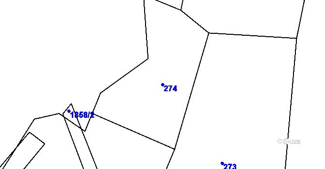 Parcela st. 274 v KÚ Černičí, Katastrální mapa