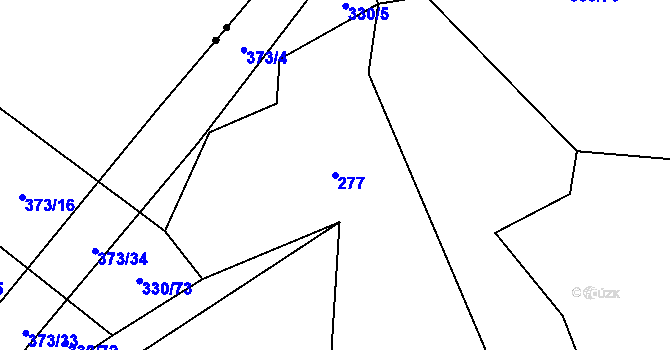 Parcela st. 277 v KÚ Černičí, Katastrální mapa