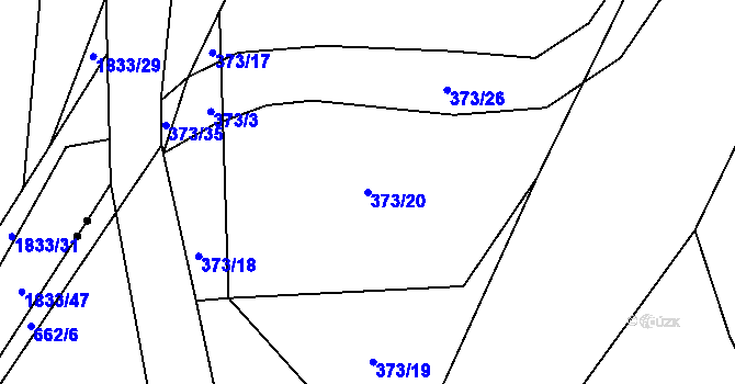 Parcela st. 373/20 v KÚ Černičí, Katastrální mapa